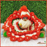 Woolen Fancy Orange & Cream Poshak With Cap